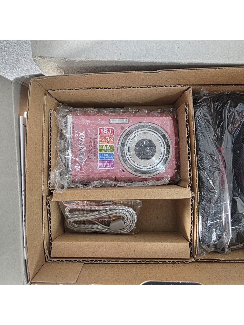 PENTAX Optio E60 Pink 10.1MP Compact Camera 3x Zoom 2.7in LCD AA